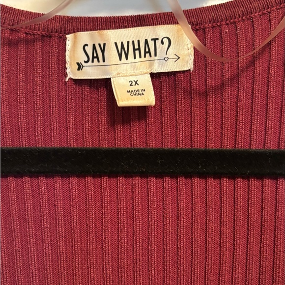 Red Knit Wrap Dress - Picture 2 of 4